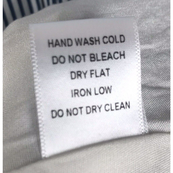 Lumiere Tiered Mini Dress Short Sleeve Embroidered Blue White Striped Size Small - Picture 8 of 8